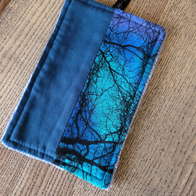 Coton lavable rectangle : Arbre de nuit, bleu