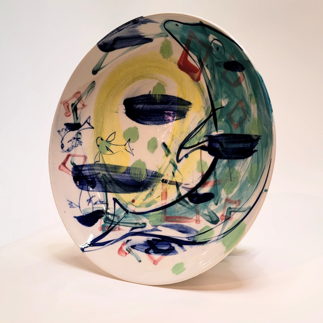 Plateau porcelaine gros poisson