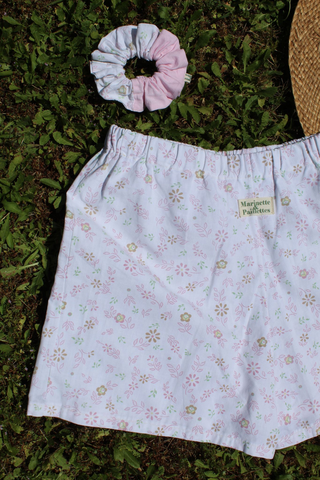 Short upcyclé petite fleurs rose - Taille 1 & 2