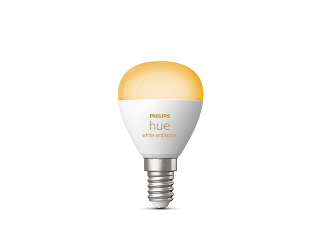 Philips Hue White Ambiance E14 Lustre Goutte, lot de 2, 2 x 470 lm