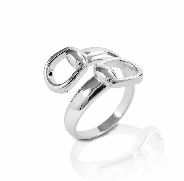 925 Silver Plated Snaffle Bit Adjustable Ring