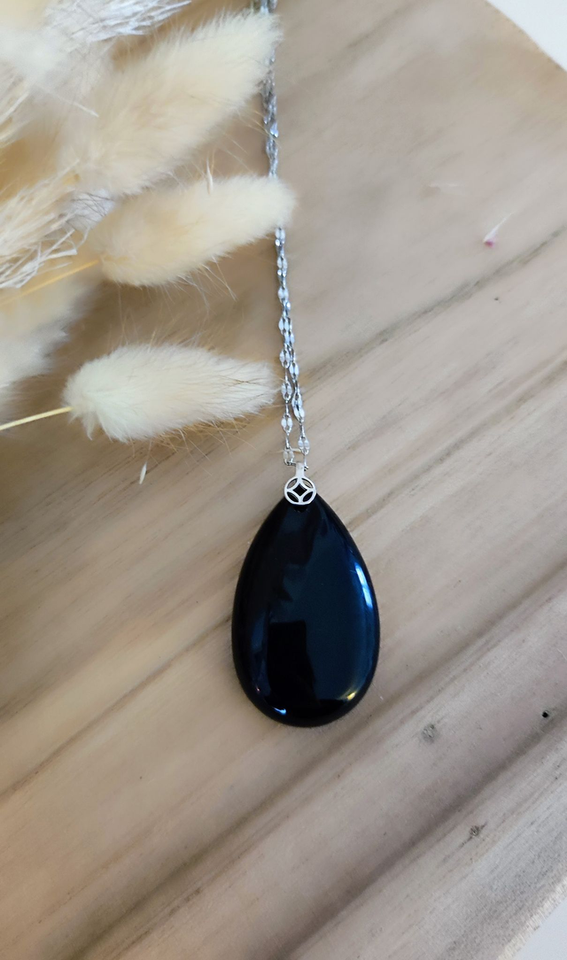 Pendentif Obsidienne noire