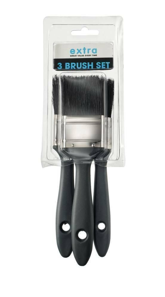 EXTRA 3 Pk Paint Brushes Natural bristle EMULATION GLOSS varnish BRUSH