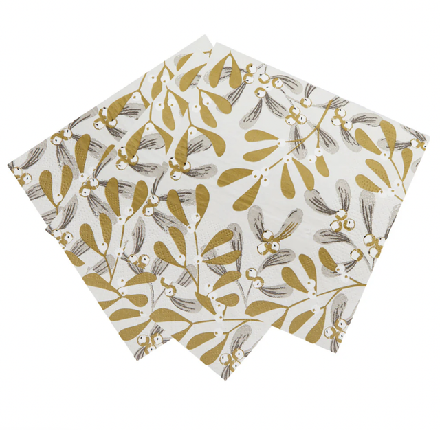 Christmas Mistletoe Napkins - pack of 20