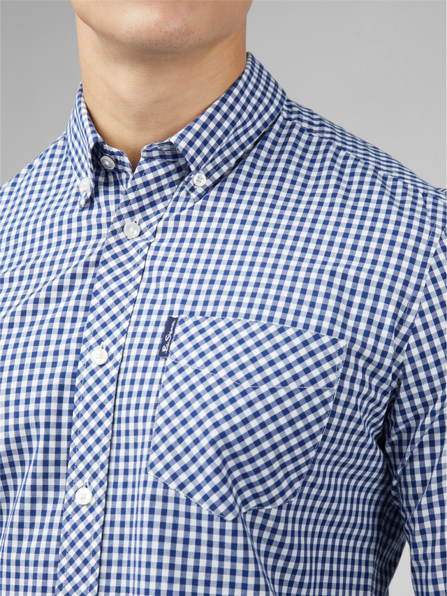 Ben Sherman 0059141 Signature Gingham Long Sleeve Shirt - Dark Blue