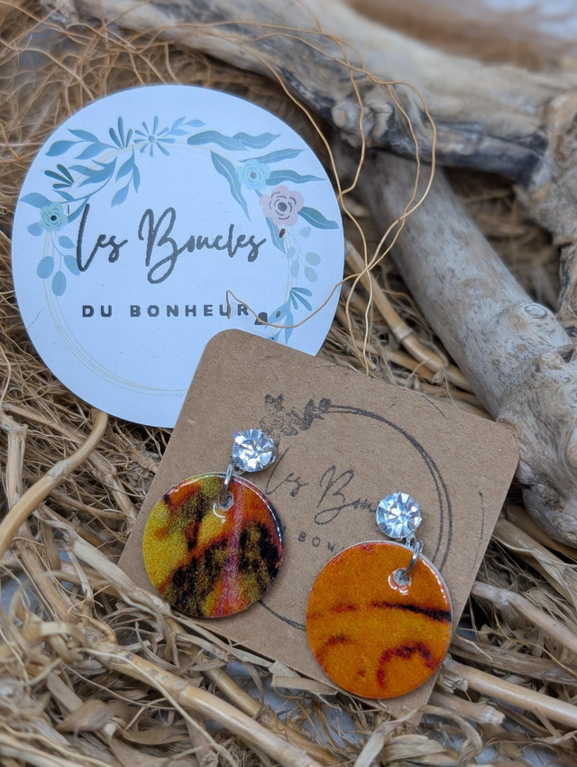 Boucles d&#039;oreilles Anti Gaspi orange ag051