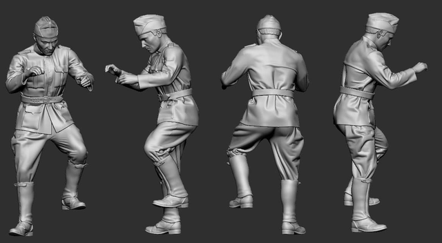 WW2 Dutch LVA Mechanic NCO standing on ladder (3D Printed resin)