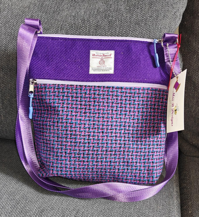 Harris Tweed messenger bag. Cross body bag