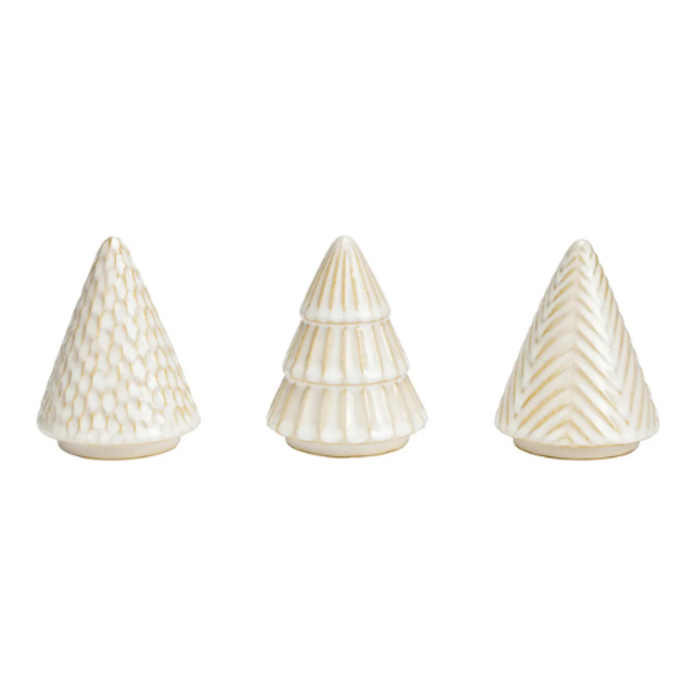 Tannenbaum aus Keramik, Weiß, 8x10x8 cm 