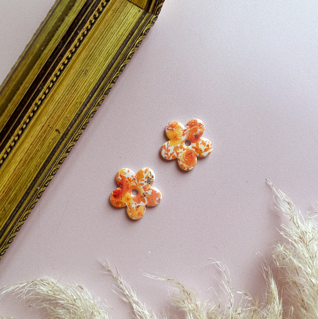 Maxi fleur - motif fleuri orange