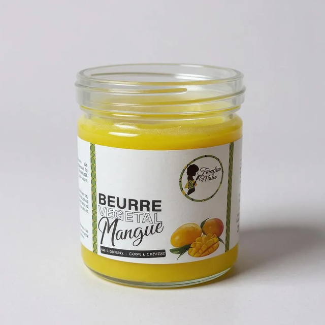 Beurre de Mangue 100% Naturel – Soin Nourrissant Peau et Cheveux | Hydratation Profonde | 