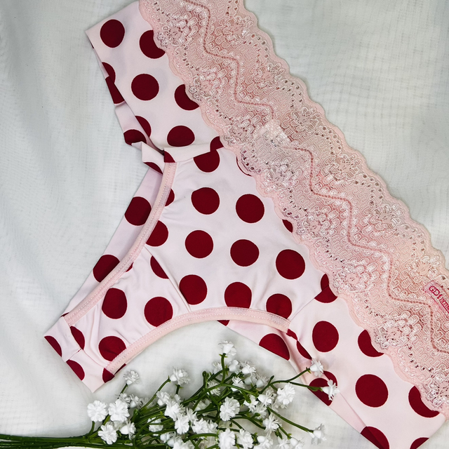 LIGHT PINK WITH DOTS