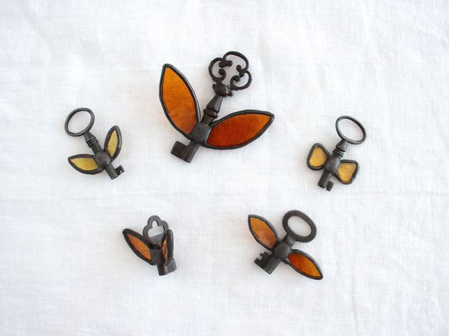 🗝️ Mini clé féerique d&#039;automne en vitrail