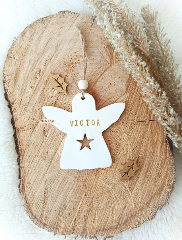 Décoration / Ornement de Noël - Ange avec prénom (personnalisable)