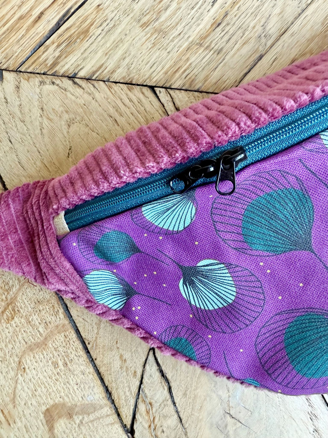 Sac Banane velours côtelé - PLUMES - prune