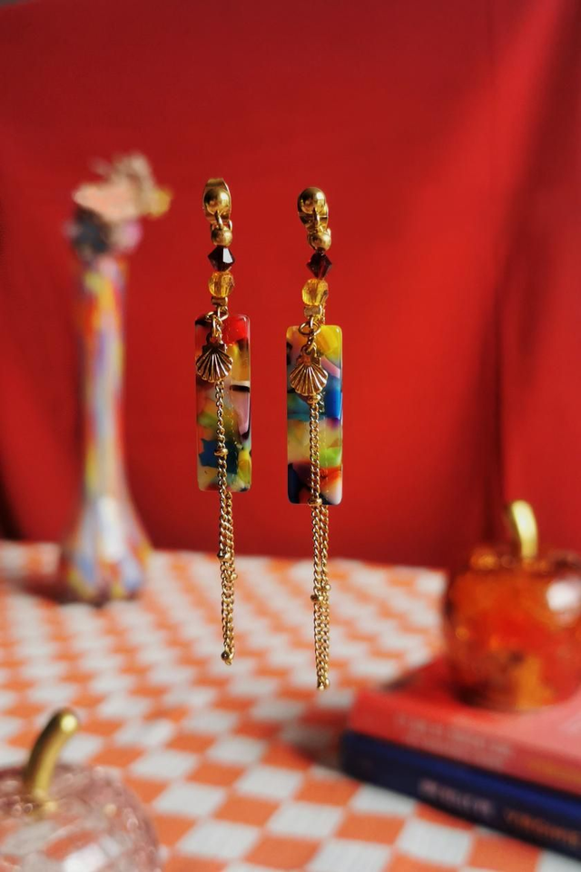Boucles d'oreilles Multicolores & Coquillage