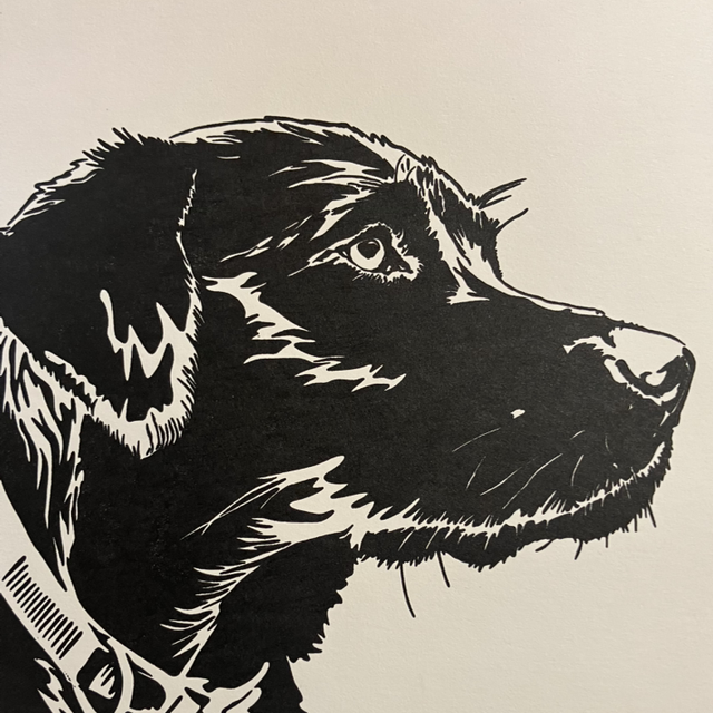 Traditional Letterpress Cats &amp; Dogs Labrador 