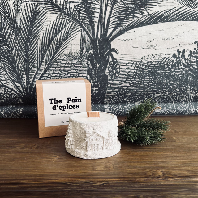 Bougie Parfumée Village de Noël - Thé &amp; pain d&#039;épices