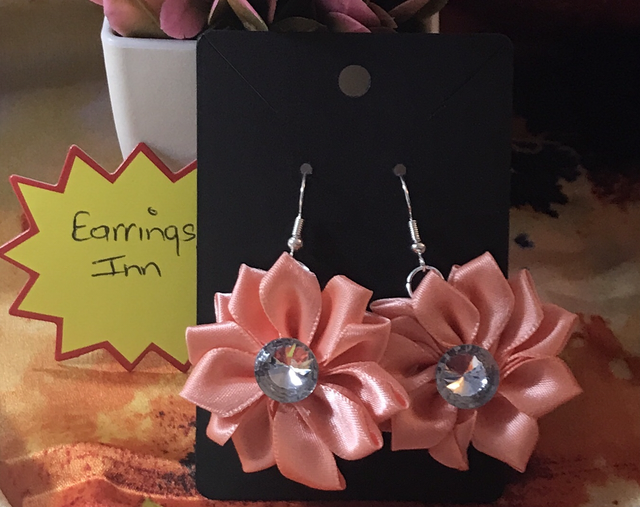 Orange Plain Fabric Earrings - PFE09