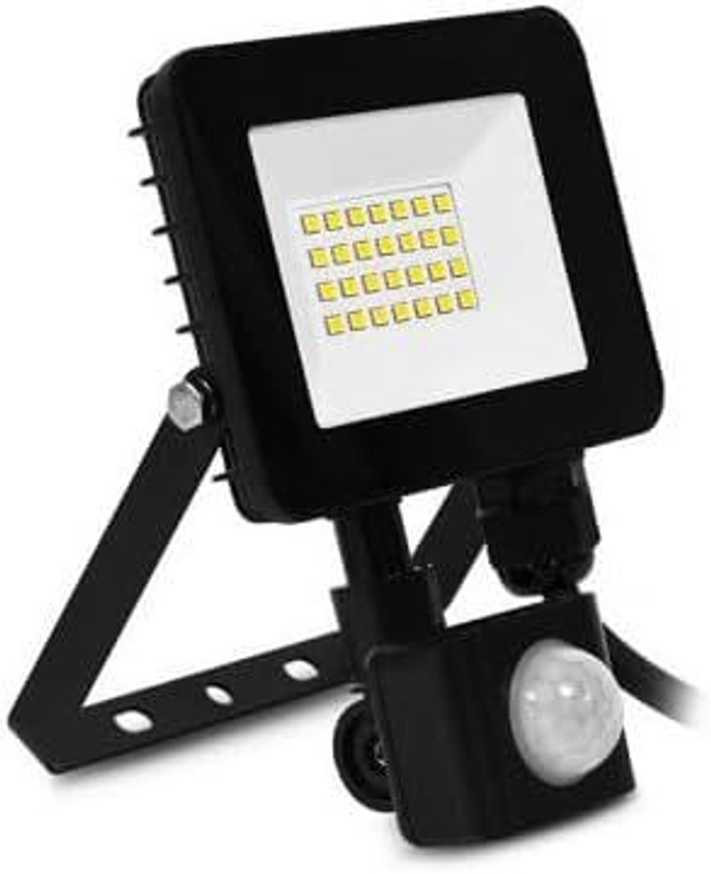 Projecteur LED Détecteur Réglable AC200/240V 20W 1600lm 110° Étanche IP65 IK06 143mmx117mm - Blanc du Jour 6000K [Classe énergétique F]