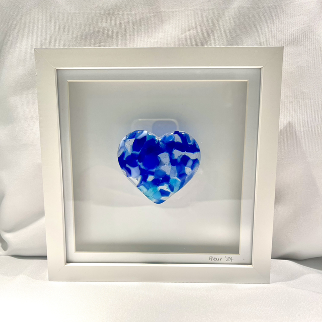 Framed Fused Glass Heart – One-Off Piece