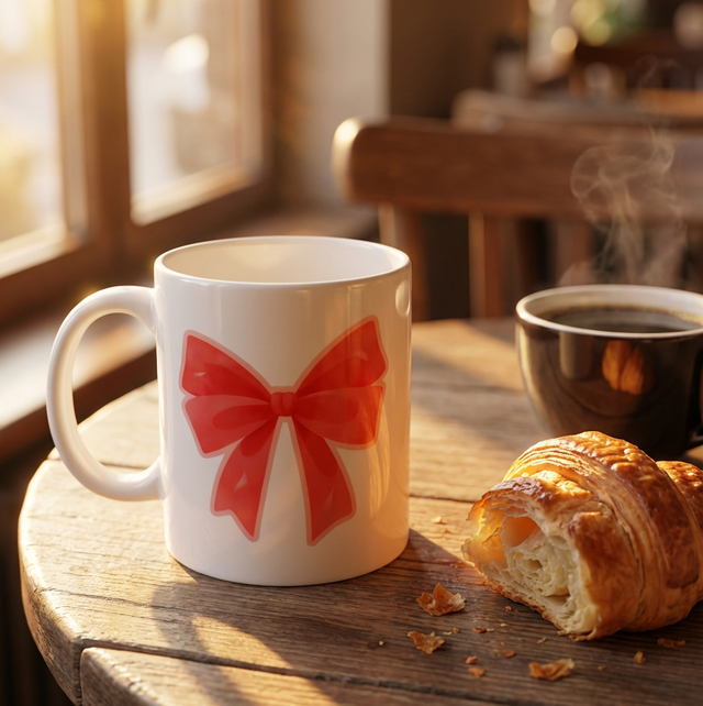 Pink Bow Mug - 11oz
