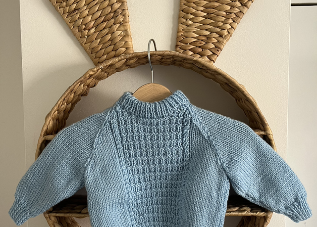 Blue crew neck jumper