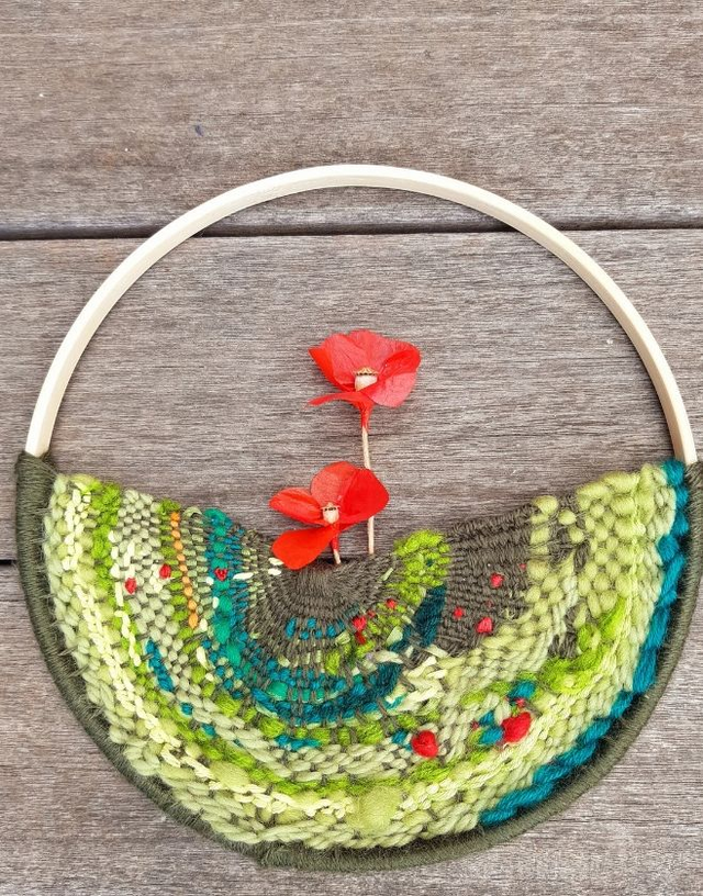 Tissage circulaire coquelicot