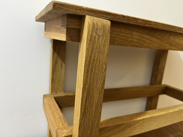 Oak shoemaker's stool, hand-made.