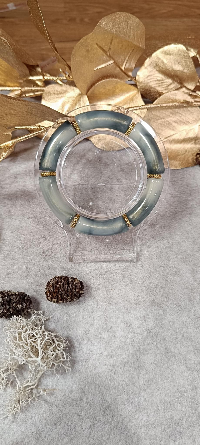 Bracelet perles grises