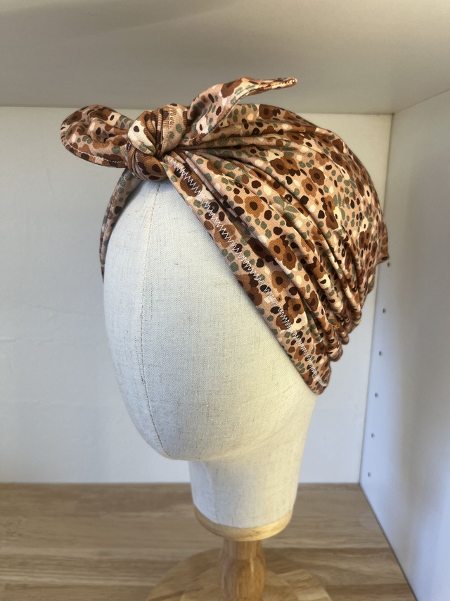 Turban - marron fleuri