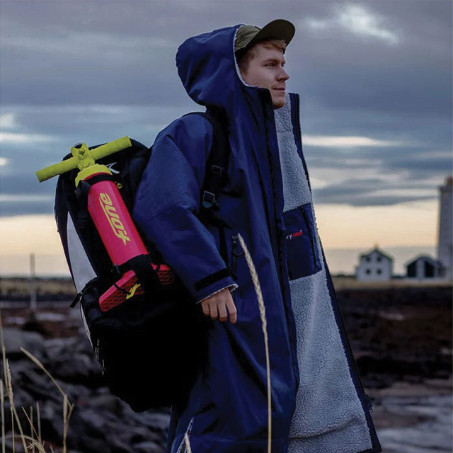 Dryrobe Navy Blue Grey - Long Sleeve Changing Robe