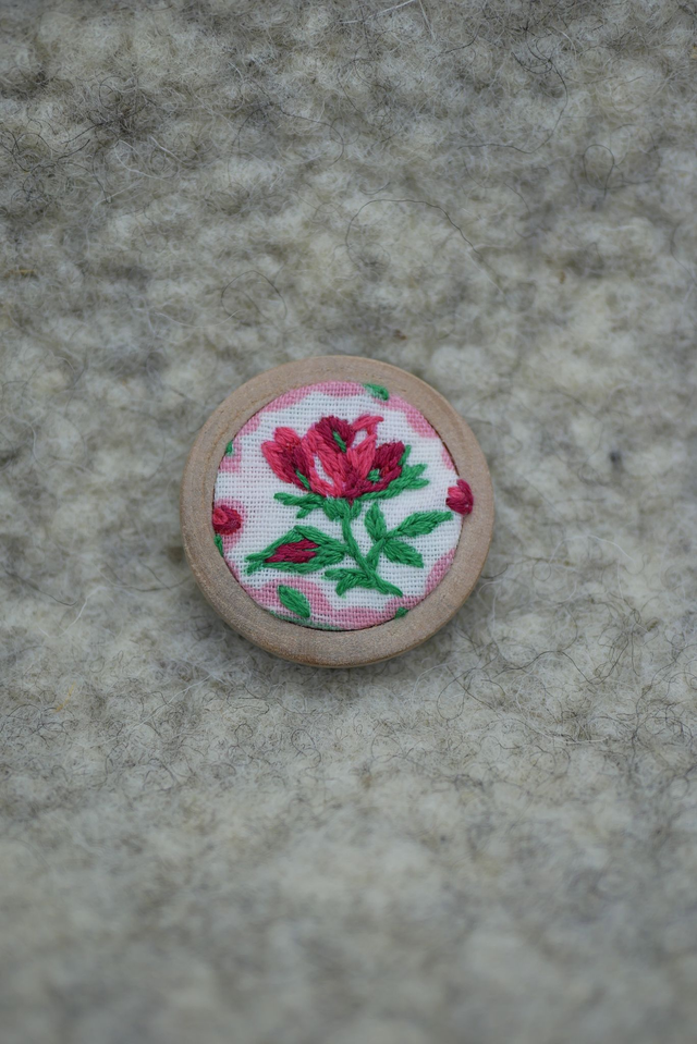 Broche Rose rouge