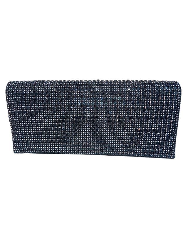 pochette da cerimonia strass dark blue