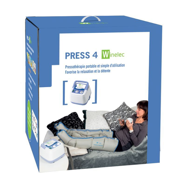 Appareil de pressothérapie Press 4 Winelec + 2 bottes – Drainage &amp; jambes légères