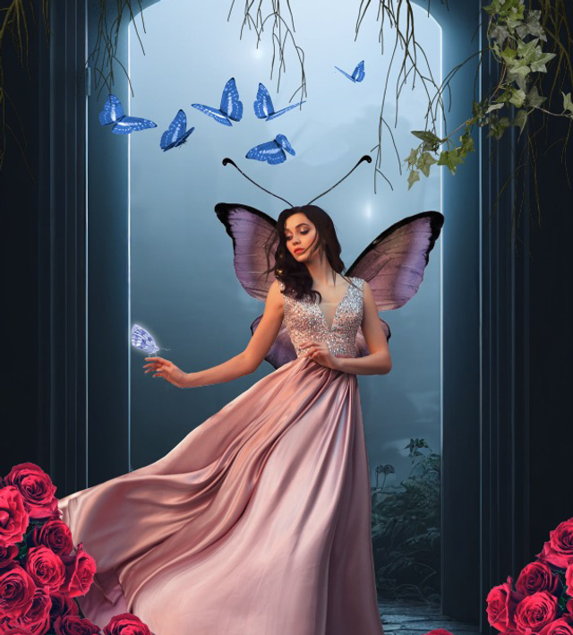 PRINT 36x48cm - La muse aux papillons