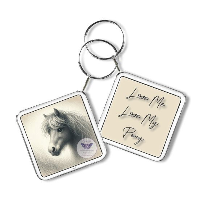 Artistic pony print Square Keyring (H15)