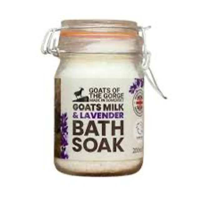 Bath soak made with goats milk and lavender 
