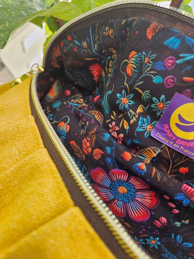 Banane Nomade plissée Curry - Écusson pastèque - Taille L