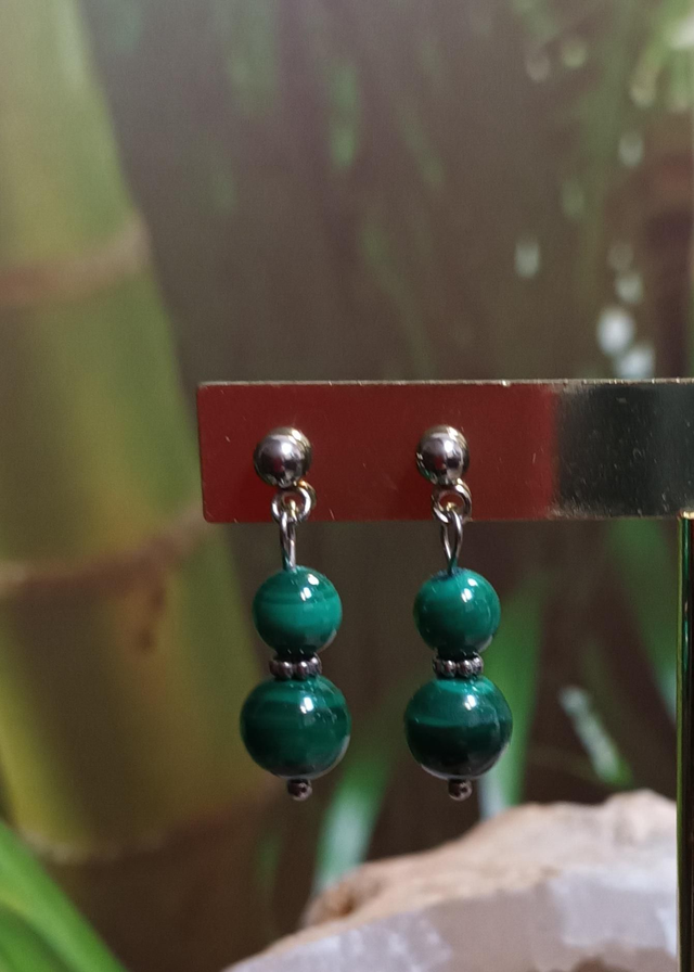 Boucles d'oreilles en malachite