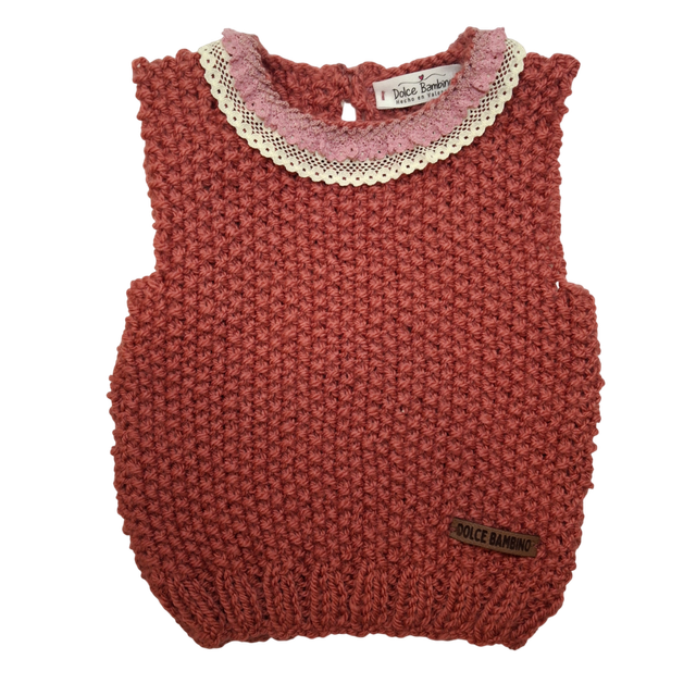 Peto de lana con puntilla talle 3