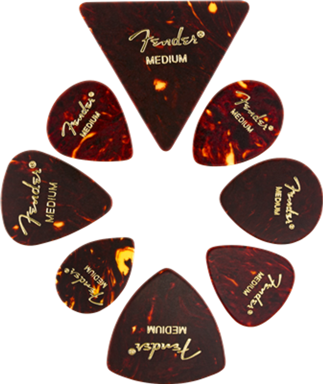 FENDER ALL SHAPES SHELL PICK MEDLEY X 8