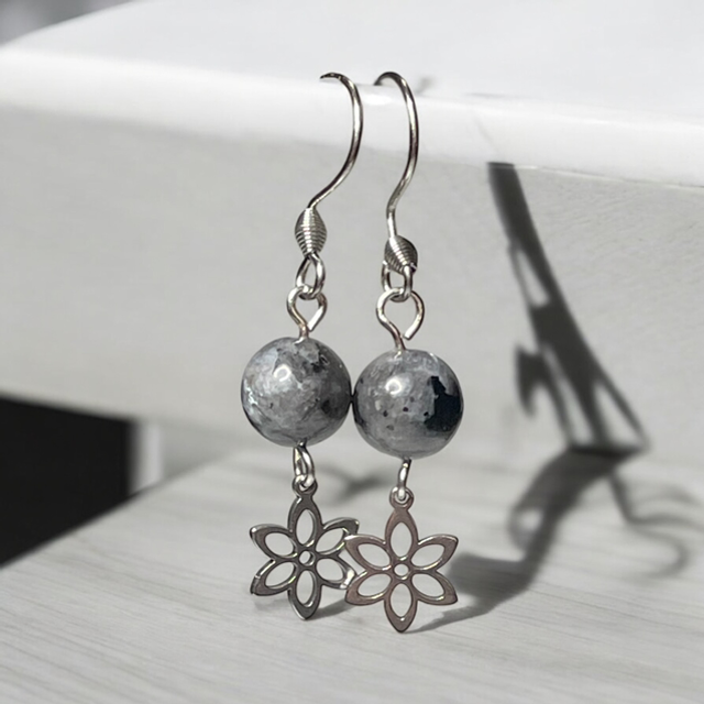 Lavakite natural stone earrings
