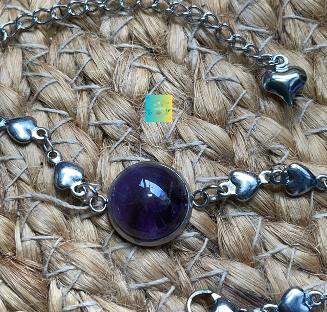 🧚♀️🧘♀️Bracelet en Améthyste Coeur
