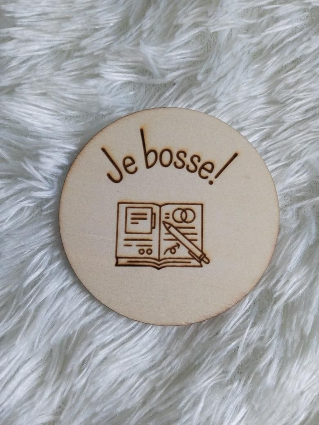 Disque accessoire &quot;Je bosse&quot; pour panneau de porte interchangeable By Romalysa
