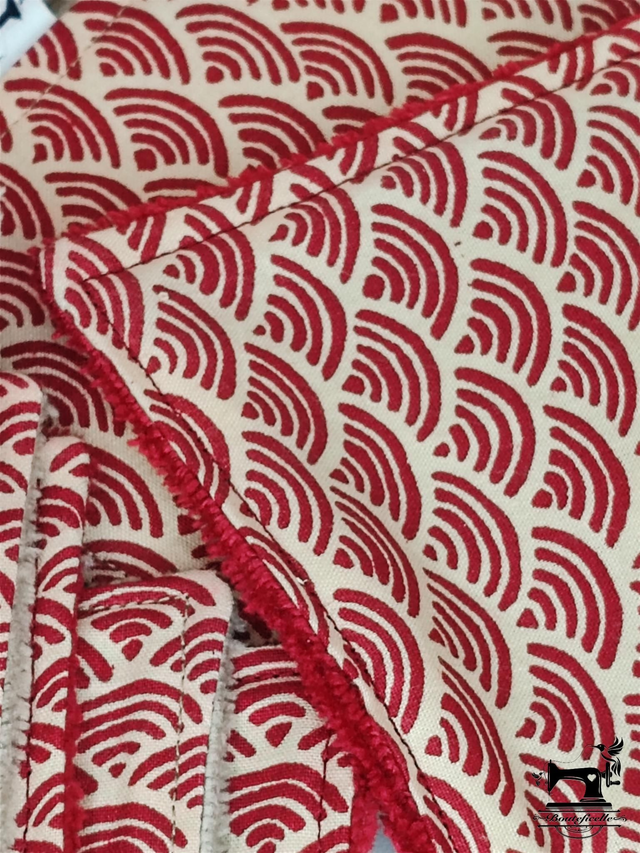 Coffret en bambou "SEIGAIHA" Rouge et écru