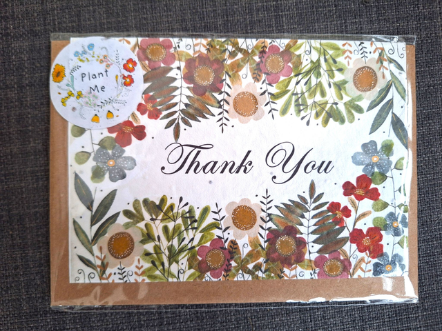 Seed greeting card - thank you (horizontal)