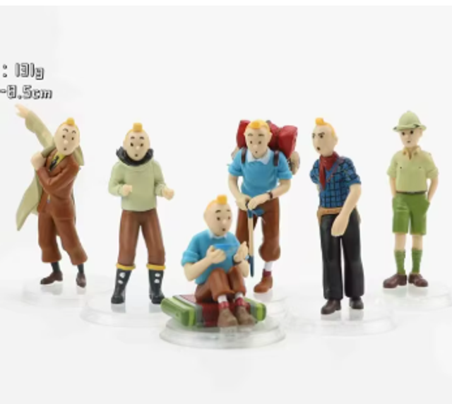 Kuifje figuren set op reis 6 stuks (4-9cm)