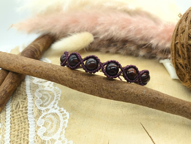 Bracelet bordeaux perles grenat perles laiton