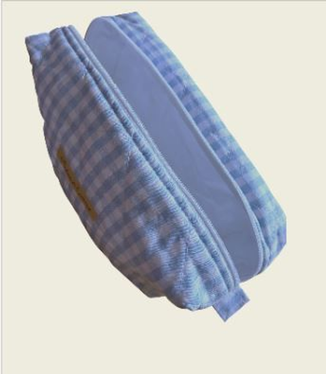 Trousse de toilette matelassée vichy, élégante, pratique et faite main